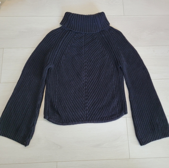 Rag & Bone Chunky Black Knit Sweater Women’s Size S - Flared Bell Sleeves - Picture 1 of 8